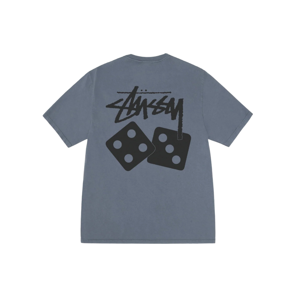 STUSSY Dice Tee Pigment Dyed Navy L